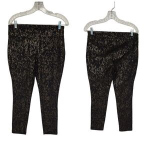 Attyre Petite  Slim Fit Pull-On Dress Pants Size 10P Color Black/Gold